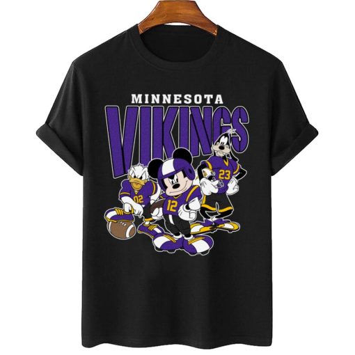 T Shirt Women 2 DSMK21 Minnesota Vikings Mickey Donald Duck And Goofy Football Team T Shirt