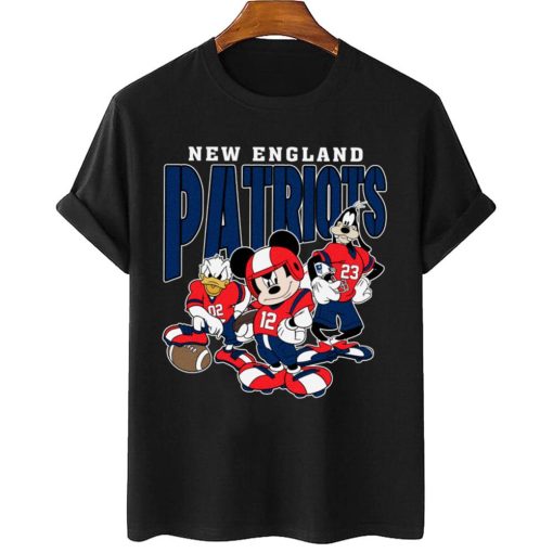 T Shirt Women 2 DSMK22 New England Patriots Mickey Donald Duck And Goofy Football Team T Shirt
