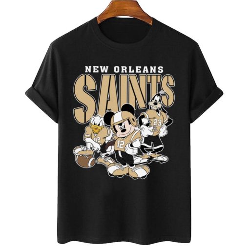T Shirt Women 2 DSMK23 New Orleans Saints Mickey Donald Duck And Goofy Football Team T Shirt
