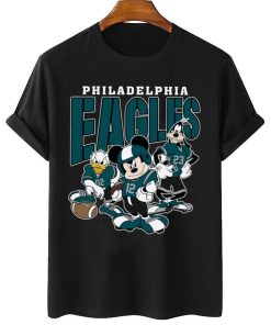 T Shirt Women 2 DSMK26 Philadelphia Eagles Mickey Donald Duck And Goofy Football Team T Shirt