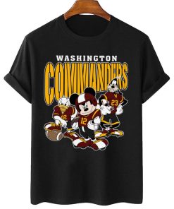 T Shirt Women 2 DSMK32 Washington Commanders Mickey Donald Duck And Goofy Football Team T Shirt