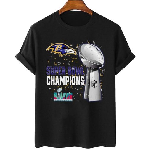T Shirt Women 2 DSSB03 Baltimore Ravens Super Bowl LVII 2023 Champions T Shirt