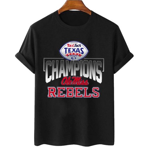 T Shirt Women 2 Ole Miss Rebels Taxact Texas Bowl Champions T Shirt