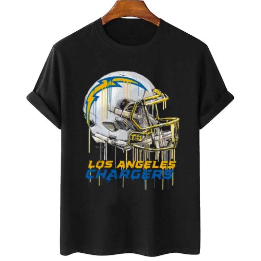 T Shirt Women 2 TSBN156 Vintage Helmet Dripping Painting Style Los Angeles Chargers T Shirt
