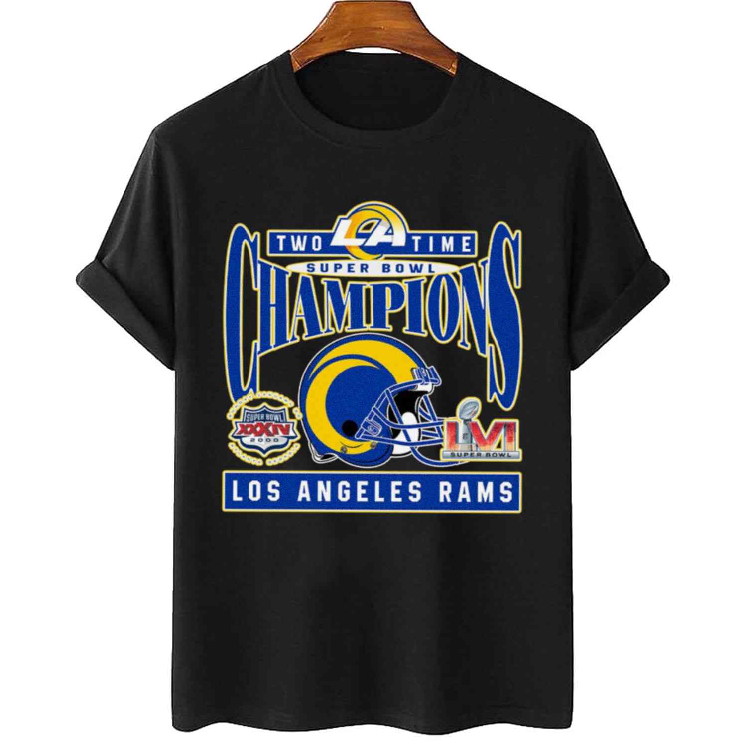 Two Time Super Bowl Champions Los Angeles Rams T-Shirt