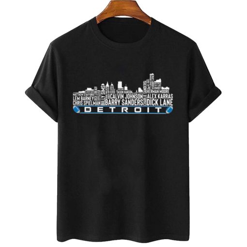 T Shirt Women 2 TSSK21 Detroit All Time Legends Football City Skyline T Shirt