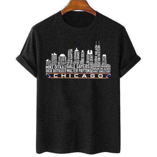 T Shirt Women 2 TSSK23 Chicago All Time Legends Football City Skyline T Shirt