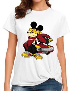 T Shirt Women DSBN006 Mickey Gangster And Car Arizona Cardinals T Shirt