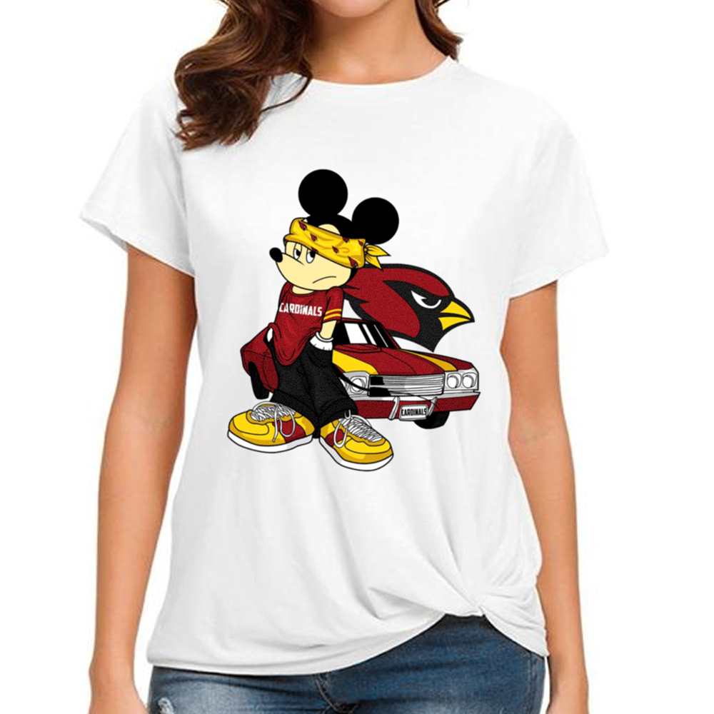 Mickey Gangster And Car Arizona Cardinals T-Shirt