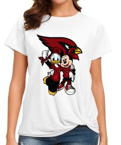 T Shirt Women DSBN009 Minnie And Daisy Duck Fans Arizona Cardinals T Shirt