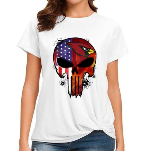 T Shirt Women DSBN015 Punisher Skull Arizona Cardinals T Shirt