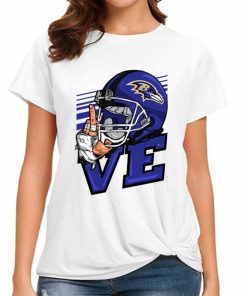 T Shirt Women DSBN039 Love Sign Baltimore Ravens T Shirt