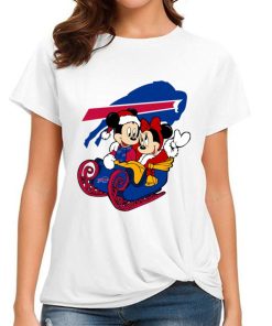 T Shirt Women DSBN051 Mickey Minnie Santa Ride Sleigh Christmas Buffalo Bills T Shirt