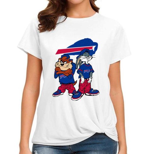 T Shirt Women DSBN060 Looney Tunes Bugs And Taz Buffalo Bills T Shirt