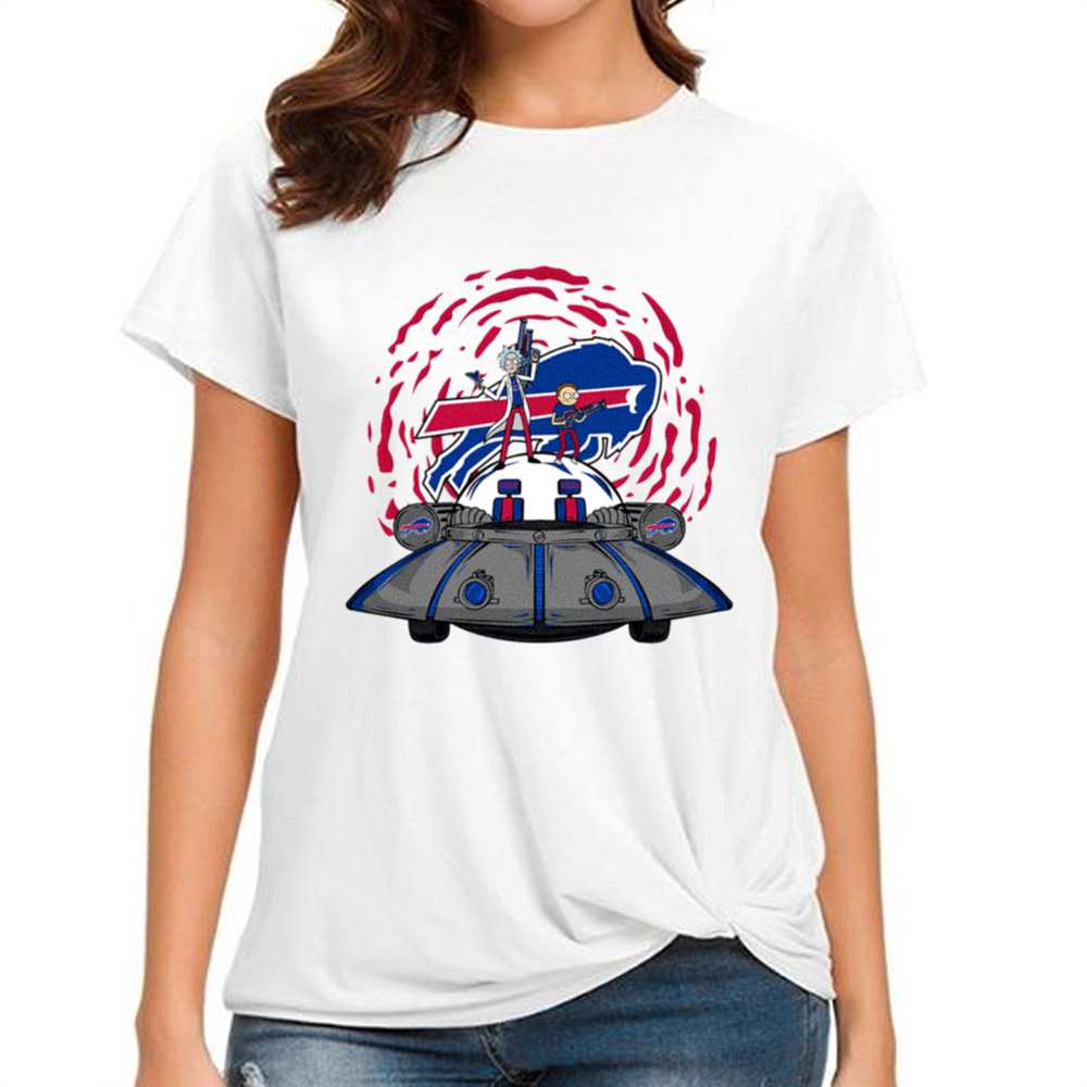 Rick Morty In Spaceship Buffalo Bills T-Shirt