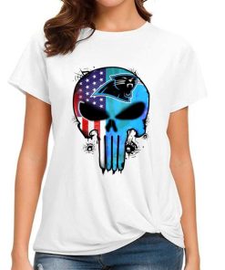 T Shirt Women DSBN069 Punisher Skull Carolina Panthers T Shirt