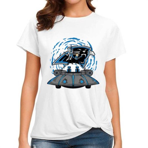 T Shirt Women DSBN070 Rick Morty In Spaceship Carolina Panthers T Shirt