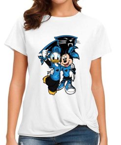 T Shirt Women DSBN071 Minnie And Daisy Duck Fans Carolina Panthers T Shirt