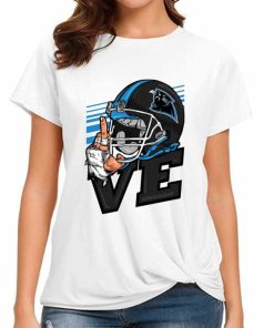 T Shirt Women DSBN074 Love Sign Carolina Panthers T Shirt