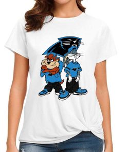 T Shirt Women DSBN076 Looney Tunes Bugs And Taz Carolina Panthers T Shirt