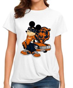 T Shirt Women DSBN083 Mickey Gangster And Car Chicago Bears T Shirt