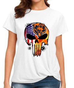 T Shirt Women DSBN085 Punisher Skull Chicago Bears T Shirt
