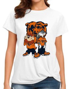 T Shirt Women DSBN089 Looney Tunes Bugs And Taz Chicago Bears T Shirt