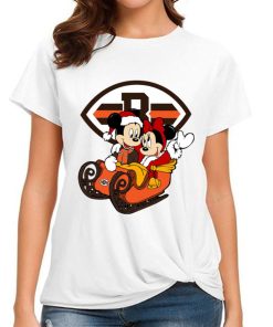 T Shirt Women DSBN116 Mickey Minnie Santa Ride Sleigh Christmas Cleveland Browns T Shirt
