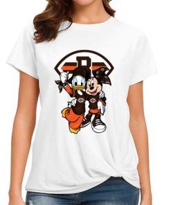 T Shirt Women DSBN118 Minnie And Daisy Duck Fans Cleveland Browns T Shirt