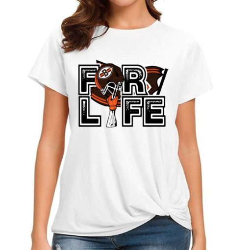 T Shirt Women DSBN120 For Life Helmet Flag Cleveland Browns T Shirt