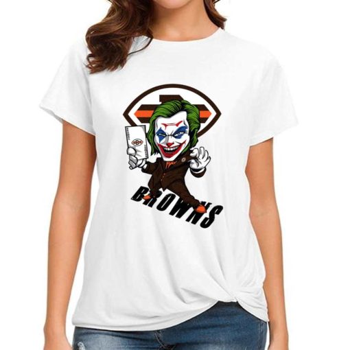 T Shirt Women DSBN122 Joker Smile Cleveland Browns T Shirt