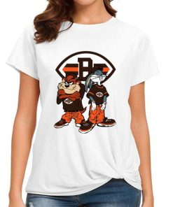 T Shirt Women DSBN123 Looney Tunes Bugs And Taz Cleveland Browns T Shirt