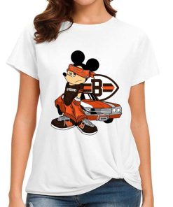 T Shirt Women DSBN127 Mickey Gangster And Car Cleveland Browns T Shirt