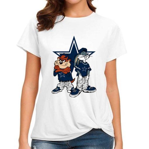 T Shirt Women DSBN138 Looney Tunes Bugs And Taz Dallas Cowboys T Shirt