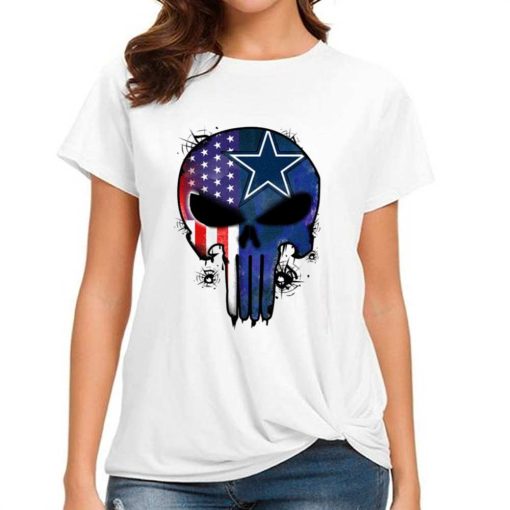 T Shirt Women DSBN144 Punisher Skull Dallas Cowboys T Shirt