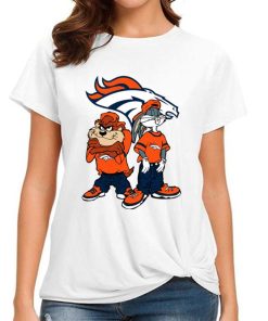 T Shirt Women DSBN154 Looney Tunes Bugs And Taz Denver Broncos T Shirt
