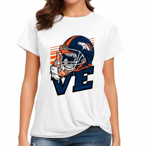 T Shirt Women DSBN156 Love Sign Denver Broncos T Shirt