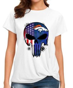 T Shirt Women DSBN158 Punisher Skull Denver Broncos T Shirt