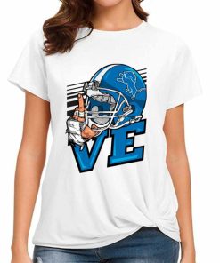 T Shirt Women DSBN165 Love Sign Detroit Lions T Shirt