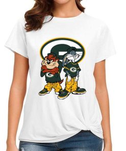 T Shirt Women DSBN183 Looney Tunes Bugs And Taz Green Bay Packers T Shirt