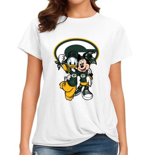 T Shirt Women DSBN185 Minnie And Daisy Duck Fans Green Bay Packers T Shirt