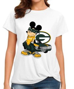 T Shirt Women DSBN192 Mickey Gangster And Car Green Bay Packers T Shirt