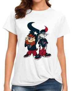T Shirt Women DSBN197 Looney Tunes Bugs And Taz Houston Texans T Shirt