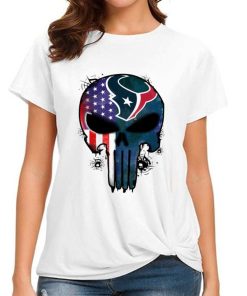 T Shirt Women DSBN200 Punisher Skull Houston Texans T Shirt