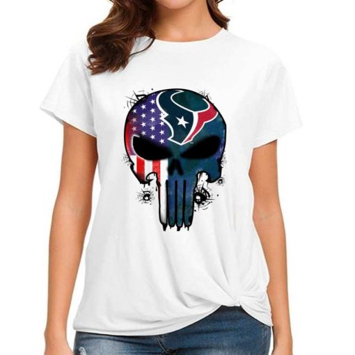 T Shirt Women DSBN200 Punisher Skull Houston Texans T Shirt