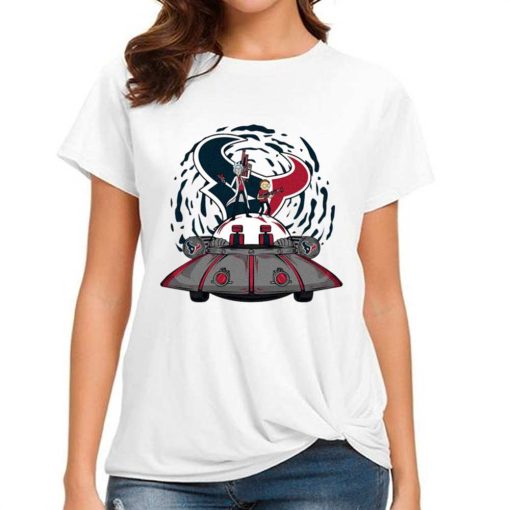 T Shirt Women DSBN201 Rick Morty In Spaceship Houston Texans T Shirt