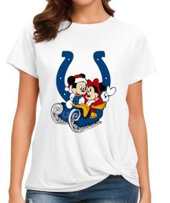 T Shirt Women DSBN212 Mickey Minnie Santa Ride Sleigh Christmas Indianapolis Colts T Shirt