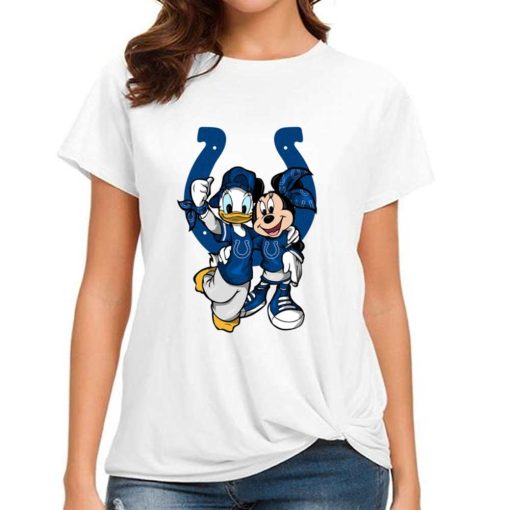 T Shirt Women DSBN216 Minnie And Daisy Duck Fans Indianapolis Colts T Shirt