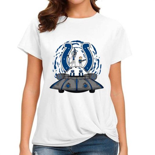 T Shirt Women DSBN221 Rick Morty In Spaceship Indianapolis Colts T Shirt
