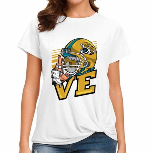 T Shirt Women DSBN228 Love Sign Jacksonville Jaguars T Shirt